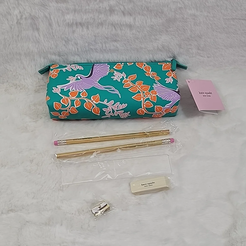 kate spade New York Bird Party Pencil Case
